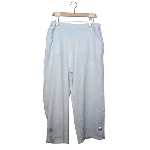 Habitat Pants - Habitat Clothes to Live In Crinkle Wide Leg Cropped Pants Size XL Lagenlook